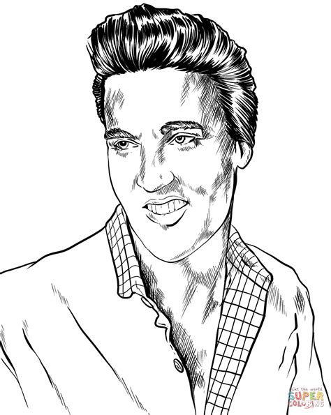 elvis presley coloring page|More.